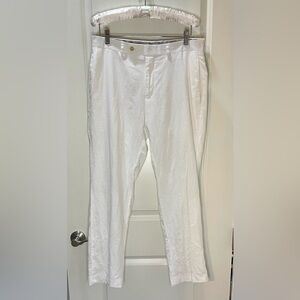 Ralph Lauren Women’s 100% Linen White Straight Leg Pants Size 33/30 14/16
